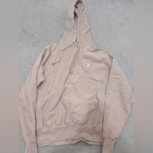 Oversized Champion Hoodie, light pick/tan color, size fits xs-med